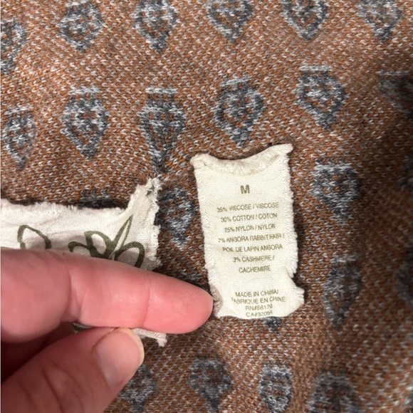 Anthropologie Field Flower boho long Cardigan sweater size M - Picture 6 of 9